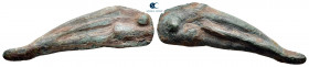 Scythia. Olbia circa 437-410 BC. Cast dolphin Æ