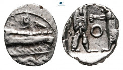 Phoenicia. Sidon. Time of Baalshallim II 401-366 BC. 1/16 Shekel AR