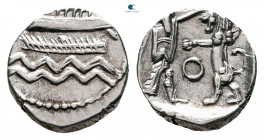 Phoenicia. Sidon. Time of Baalshallim II 401-366 BC. 1/16 Shekel AR
