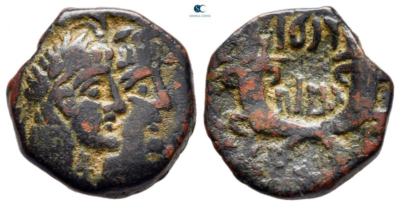 Nabataean Kingdom. Petra. Aretas IV, with Shaqilat 9 BC-AD 40. 
Bronze Æ

17 ...