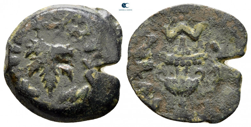 Judaea. Jerusalem. First Jewish War AD 66-70. 
Prutah Æ

17 mm, 2,55 g


...