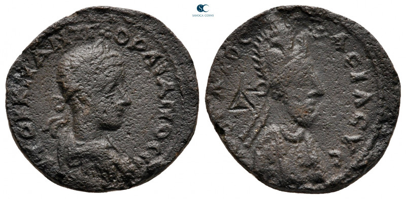 Mesopotamia. Edessa. Gordian III with Abgar X Phraates AD 238-244. 
Bronze Æ
...