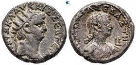 Egypt. Alexandria. Nero and Poppaea AD 54-68. Billon-Tetradrachm