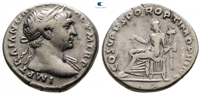 Trajan AD 98-117. Rome
Denarius AR

19 mm, 3,22 g



very fine