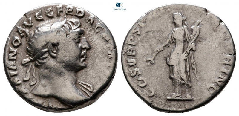 Trajan AD 98-117. Rome
Denarius AR

18 mm, 3,28 g



nearly very fine