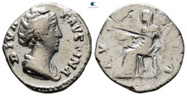 Diva Faustina I AD 140-141. Rome. Denarius AR