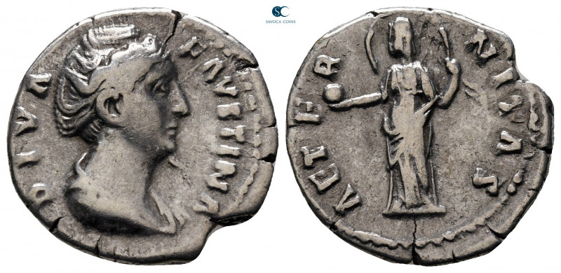Diva Faustina I after AD 140-141. Rome
Denarius AR

19 mm, 3,17 g



very...