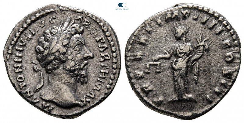 Marcus Aurelius AD 161-180. Rome
Denarius AR

19 mm, 3,21 g



very fine