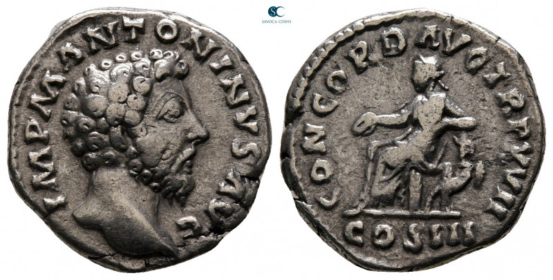 Marcus Aurelius AD 161-180. Rome
Denarius AR

18 mm, 3,19 g



very fine