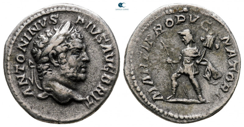 Caracalla AD 198-217. Rome
Denarius AR

19 mm, 2,81 g



very fine
