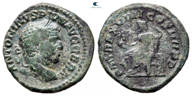 Caracalla AD 198-217. Rome
Limes Denarius Æ

18 mm, 2,22 g



very fine