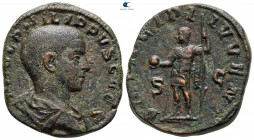 Philip II, as Caesar AD 244-246. Rome. Sestertius Æ