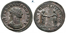 Aurelian AD 270-275. Siscia. Antoninianus Æ silvered