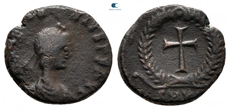 Theodosius II AD 402-450. Cyzicus
Follis Æ

13 mm, 1,27 g



nearly very ...