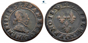 France. Henri IV AD 1589-1610. Double Tournois Ae