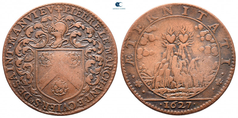 France. AD 1627.
Jeton CU

27 mm, 6,84 g



good very fine