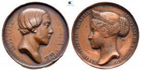 France. Henri V and Maria Theresa Beatrice.  AD 1846. Medal CU