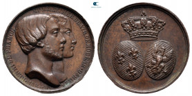 France. Henri V and Maria Theresa Beatrice.  AD 1846. Medal CU