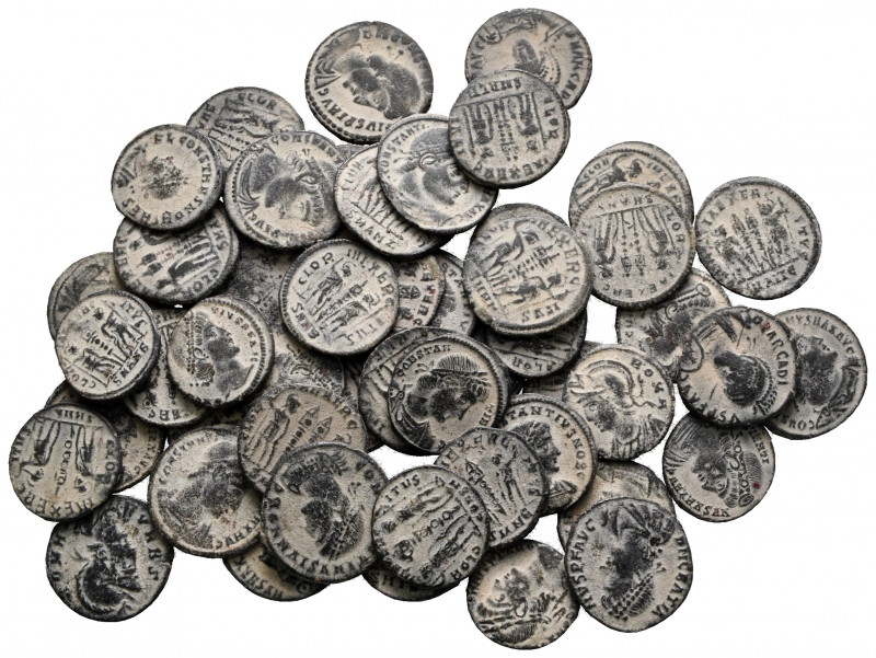 Lot of ca. 50 late roman bronze coins / SOLD AS SEEN, NO RETURN! 

very fine