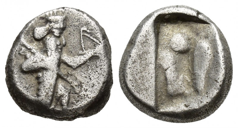 Lydia, Persian Kings. 450-330 BC. AR Siglos, 4.5gr, 13.2mm. Obv: archer kneeling...