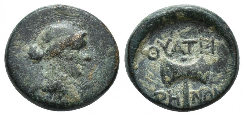 LYDIA, Thyateira. Civic issue 188-133 BC. AE 15, 4.0gr. Obv: laureate head of Ap...