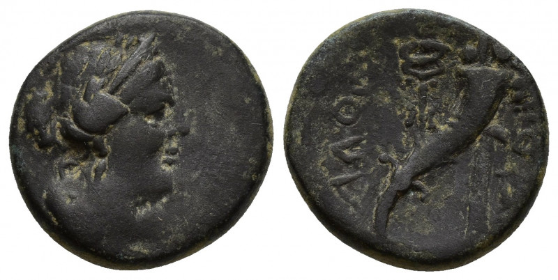 Phrygia, Laodikeia, after 133 BC. AE 19mm, 5.8 gr. Obv: Laureate, draped bust of...