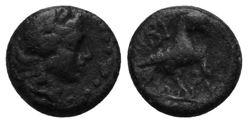 Troas, Abydos. Civic coinage. AE 10.1mm, 1.3gr. Obv: Laureate head of Apollo rig...