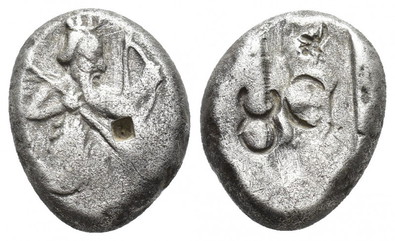Lydia, Persian Kings. 450-330 BC. AR Siglos, 5.5gr, 16.1mm. Obv: archer kneeling...