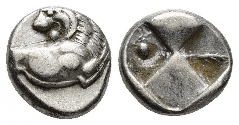 Chersonesos , Thrace. AR Hemidrachm (11.6 mm, 2.4 g), c. 350-330 BC. Obv. Forepa...