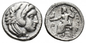 KINGS OF MACEDON. Alexander III 'the Great' (336-323 BC). Drachm.4.3g 16.3mm Obv: Head of Herakles right, wearing lion skin. Rev: AΛEΞANΔPOY. Zeus sea...