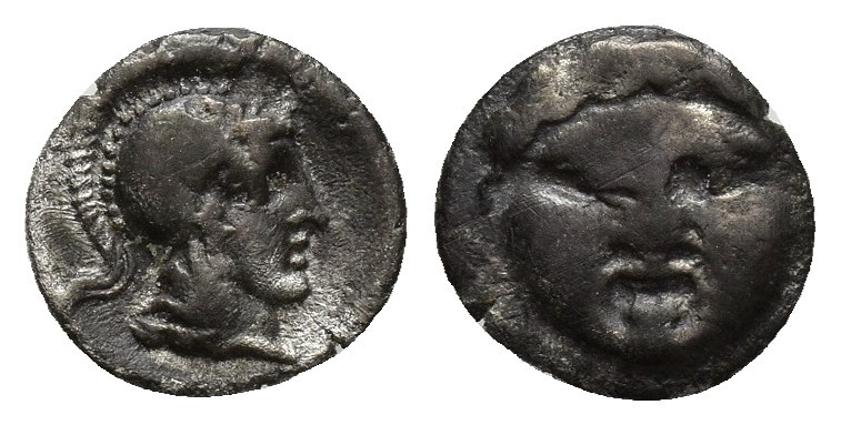 Ancient coins Pisidia - Selge AR Obol - (circa 350-300 BC) 1gr - 9.7mm. Facing G...
