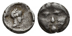 Pisidia, Selge AR Obol. Circa 350-300 BC. 1.1g. 9.8 mm Facing gorgoneion with protruding tongue. Rev: Head of Athena to left, wearing crested Attic he...