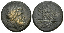 PONTOS, Amisos. Circa 85-65 BC. 28.3mm 19.7g. Laureate head of Zeus right / Eagle standing left on thunderbolt, head right.