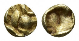 IONIA. Uncertain. EL 1/48 Stater (Circa 600-550 BC). 0.3g 5.8mm Obv: Uncertain design (bee or scarab?). Rev: Incuse square punch.