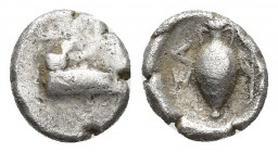 ISLANDS OFF IONIA, Samos. Circa 444/3-440/39 BC. (Silver, 8.5 mm, 0.3 g). Prow of Samian galley right. Rev. ΣΑ Amphora; to right, olive branch.