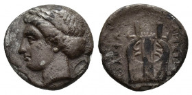 Ionia, Kolophon AR Drachm. Circa 389-350 BC. 3.2g 14.4mm Laureate head of Apollo left / ΚΟΛΟΦΩΝ ΑΡΙΣΤΕΙΔΗΣ magistrate, Lyre.
