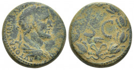 Roman Provincial Antoninus Pius Æ As of Antioch, Seleucis and Pieria. AD 138-161. 14.6gr. 23.9mm. AVTO KAI TPAIA AΔPI ANTѠNЄINOC CЄB EVCB, laureate he...