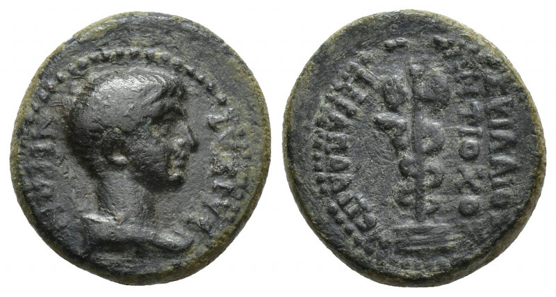 Roman Provincial PHRYGIA, Hierapolis 4.6g. 17.8mm. Nero (Caesar) Magistrate: M. ...