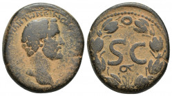 Roman Provincial Antoninus Pius Æ As of Antioch, Seleucis and Pieria. AD 138-161. 15.4gr. 26.6mm. AVTO KAI TPAIA AΔPI ANTѠNЄINOC CЄB EVCB, laureate he...