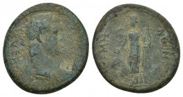 MYSIA, Germe. Titus. AD 79-81. Æ (19.6mm, 4.8 g). Laureate head right / Apollo standing facing, head left, holding patera and lyre.