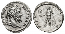 Septimius Severus, 193-211. Denarius Silver, 17.9 mm, 3.2 g. Rome, 200-201. SEVERVS AVG PART MAX Laureate head of Septimius Severus to right. Rev. VIR...