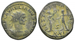 Aurelian. A.D. 270-275. AE antoninianus (19.7 mm, 3.9 g). Antioch mint, struck A.D. 275. IMP C AVRELIANVS AVG, radiate and cuirassed bust right / REST...