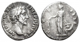 Antoninus Pius. AR Denarius 3.3gr, 17.3mm. Rome, AD 151-2. Obv: ANTONINVS AVG PIVS PP TR P XV, laureate head right. Rev: COS IIII, Annona standing kef...