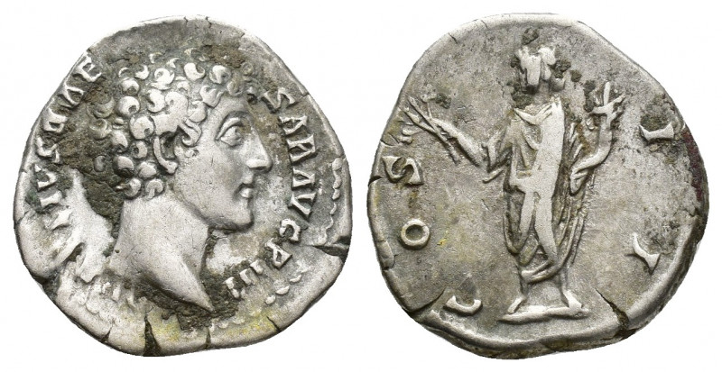 Marcus Aurelius as Caesar AD 139-161. Rome Denarius AR 17,7mm., 3.4g. AVRELIVS C...