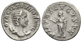 Otacillia Severa, 244 - 249 AD Silver Denarius, Rome Mint, 21.3mm, 4.2 g Obverse: OTACIL SEVERA AVG, Draped bust of Otacillia right. Reverse: PIETAS A...