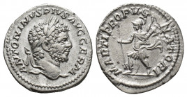Caracalla (211-217), Denarius, Rome, 210-213 A.C., ar, 3.1g, 18.5mm, D/ ANTONINVS PIVS AVG GERM, laureate head right, R/ MARTI PROPVGNATORI, Mars hurr...