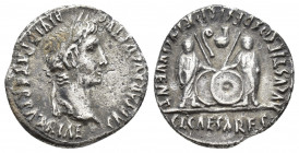 Augustus 27-14 BC. Rome Denarius AR 18.7 mm., 3,6g. CAESAR AVGVSTVS DIVI F PATER PATRIAE Laureate head of Augustus to right. Rev. AVGVSTI F COS DESIG ...