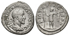 Maximinus I, 235-238. Denarius (Silver, 19.7mm, 3 g), Rome, 236. IMP MAXIMINVS PIVS AVG Laureate, draped and cuirassed bust of Maximinus to right. Rev...