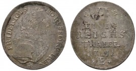 Altdeutsche Münzen und Medaillen 
 Brandenburg-Preußen 
 Friedrich II. 1740-1786 
 1/6 Taler 1751 -Breslau-. Olding 36a, v.Schr. 257ff. -Walzenpräg...