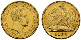 Altdeutsche Münzen und Medaillen 
 Brandenburg-Preußen 
 Friedrich Wilhelm III. 1797-1840 
 Doppelter Friedrichs d'or 1839 -Berlin-. AKS 2, J. 110,...